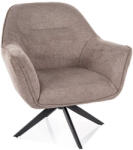 SIGNAL MEBLE Galia Brego Forgó Fotel Szövet Bézs Fekete Matt (SIG-GALIABRBE34) - pepita