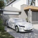 vidaXL ezüstszínű fél autóhuzat kampókkal L (4008934)