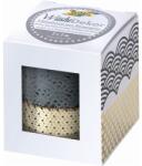 FOLIA Dekorációs ragasztószalag rizspapírból, csipke szegéllyel, 2db/csomag 25mmx5m szürke/arany