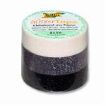 FOLIA Dekorációs ragasztószalag 3db 15mm x 5m glitteres ragasztószalag, csillogó fehér, szürke, fekete WASHI TAPE (F28503)