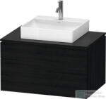Duravit L-CUBE 82x55 cm-es, 2 fiókos alsószekrény mosdó és csaptelep nélkül, matt fekete tölgy LC4880016160000 (LC4880016160000)