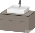 Duravit L-CUBE 82x55 cm-es, 2 fiókos alsószekrény mosdó és csaptelep nélkül, matt bazalt LC4880043430000 (LC4880043430000)