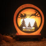  Himalája Sólámpa - MERRY CHRISTMAS korong forma (SLK-MERRY)