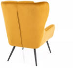  Louis Velvet Füles Fotel Curry Bársony Fekete Fém Lábakkal (SIG-LOUISVCCU)