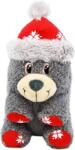 3Psy Kutyajáték Rágóka Medve Szürke 21cm karácsonyi hang (X001R1QC1F)