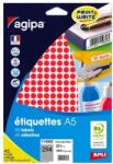 Agipa Etichete rotunde rosii 8mm, 294 buc. /A5, Agipa (AG114303)