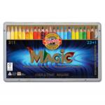 KOH-I-NOOR Creioane colorate multicolor Koh-I-Noor Magic Jumbo 3 in 1, 24 buc. /set, cutie metal (K3408-24)