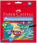Faber-Castell Creioane colorate acuarela Faber-Castell 48 culori + pensula (FC114448)