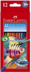 Faber-Castell Creioane colorate acuarela Faber-Castell 12 culori + pensula (FC114413)