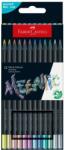Faber-Castell Creioane colorate Faber-Castell 12 culori metalizate, Black Edition (FC116415)