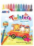 Pelikan Creioane colorate cerate Amos 12 culori Twister (AMRC12PST)