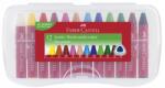 Faber-Castell Creioane colorate cerate Jumbo Faber-Castell 12 culori, cutie plastic (FC120011)