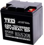 Ted electric Оловна батерия AGM 12V / 26 Ah/28, 5Ah - 166 / 176 / 125mm терминал F13(M5) TED ELECTRIC (TED-12V-26AH) - megamag