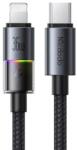 Mcdodo Cablu de date Mcdodo CA-8190, Type-C la Lightning 36W, Fast Charging 3A, LED multicolor 1.2m Negru