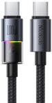 Mcdodo Cablu de date Mcdodo CA-8200, Type-C la Type-C 100W, Fast Charging 5A, LED multicolor 1.2m, Negru