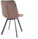  Monti Velvet Cappuccino Bársony Étkezőszék Fekete Fém Lábakkal