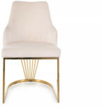  Alure Velvet Bársony Étkezőszék Világos Bézs Arany Vázzal