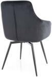  Marlo Velvet Fekete Bársony Étkezőszék Automata Visszatérés Funkcióval