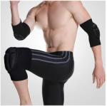 SPOWERTS Állítható térdvédő kivágott térdkalácsgal, gélgyűrűvel M fekete