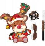 ElifJoyDeco Pinata z reniferem świątecznym Pinata świątecznych z opaską na oczy kij (371)