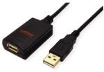 Roline USB 2.0 USB-A la USB-A M/F cablu, 5m, negru (12.04.1089-10)