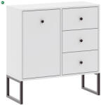 INTERMEBLE Komód Fehér Színben. LINEA 77 cm. 1 Ajtó + 3 Fiók