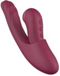 VibeConnect - 2in1 G-pont és csiklóizgató vibrátor (piros) - erotikashow