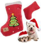 Wesoły Pupil Kutyajáték Karácsonyi Zokni sípoló kabalafigura az ünnepekre (Zabawka dla psa ŚWIĄTECZNA SKARPETA)