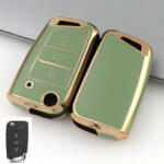 Seat bicskakulcs 3 gombos TPU tok zöld arany (TVW047AZO)