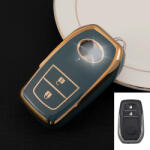  Toyota 2 gombos smart kulcs TPU tok kék arany (TTO058AKE)