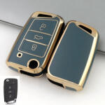 Seat bicskakulcs 3 gombos TPU tok kék arany (TVW047AKE)