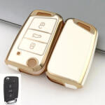 Seat bicskakulcs 3 gombos TPU tok fehér arany (TVW047AFH)