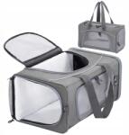 PetsFit Hordtáska macskáknak és kutyáknak repülőgépre, M/Szürke (DHCA012083)