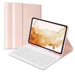 Gigapack Tok álló, bőr hatású (FLIP, bluetooth billentyűzet, asztali tartó, QWERTY, angol nyelvű) RÓZSASZÍN (GP-126365) (GP-126365)