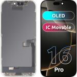 Jumper LCD kijelzőmodul MP Apple iPhone 16 Pro, OLED FHD IC mozgatható verzió, utángyártott, fekete üvegfólia