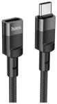 hoco. u107 adapter kábel, type-c aljzat - type-c, 3a, adatátvitel és töltés, 120cm, otg, fekete (U107 120)