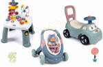 Smoby Set premergător didactic și cărucior cu măsuță Baby Walker 3în1 + Baby Doll Little Smoby cu păpușă de 30 cm și babytaxiu (SM140308-2)