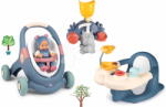 Smoby Set premergător didactic și cărucior și scăunel pentru cădiță Baby Walker 3în1 + Baby Doll Little Smoby cu păpușă de 30 cm și aquapark (SM140308-4)