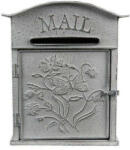 Clayre & Eef Fém Postaláda - Virágos-Pillangós - 26x10x31cm