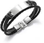 Troli Brățară neagră modernă pentru bărbațiLeather VPH1301A