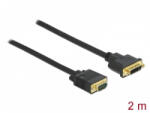 Delock Kábel DVI 24+5 csatlakozóhüvellyel - VGA csatlakozódugóval 2 m (DL-86757) (DL-86757)