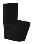 Inter Ceramic Set vas WC pe pardoseala Inter Ceramic Tornado Rimless negru cu rezervor si capac softclose (6335MB MATT BLACK)