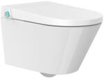Inter Ceramic Set vas WC suspendat Inter Ceramic Smart Rimless cu functie bideu electric alb lucios si capac softclose (5938 SMART)