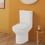 Inter Ceramic Set vas WC compact pe pardoseala Inter Ceramic Rimless alb cu rezervor si capac (6582P COMPACT)