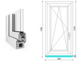  60x120 cm, bukó-nyíló, balos, fehér, kétrétegű üvegezésű EkoSun 70 CL műanyag ablak (O-ES70C2BN60120BF)