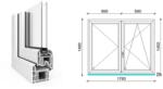  180x150 cm, nyíló/bukó-nyíló, váltószárnyas, jobbos, fehér, kétrétegű üvegezésű EkoSun 70 CL műanyag ablak (O-ES70C2NBN180150JF)