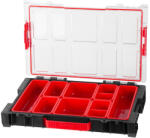 Qbrick System Rendszerező koffer, Qbrick Patrol System Pro Organizer 100, 45, 2 x 29, 6 x 7, 9 cm, fekete, 5 l, tömített polikarbonát fedél, 8 rekesz, ergonomikus fogantyú (TC239866)