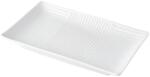 MIJ Platou de servit LINES WHITE 21 x 13 cm, alb, ceramică, MIJ (MIJC7855) Tava