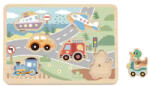 Tooky Toy Puzzle hangokkal Járművek Pasztell (TL064N)