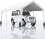 VEVOR Autóbeálló 3x6x2, 8 m garázssátor 180 g/m2 kétoldalas bevonatú PE-ből és horganyzott acélcső kocsibeálló fehér (KFSJS810X20FT3BYUV0)